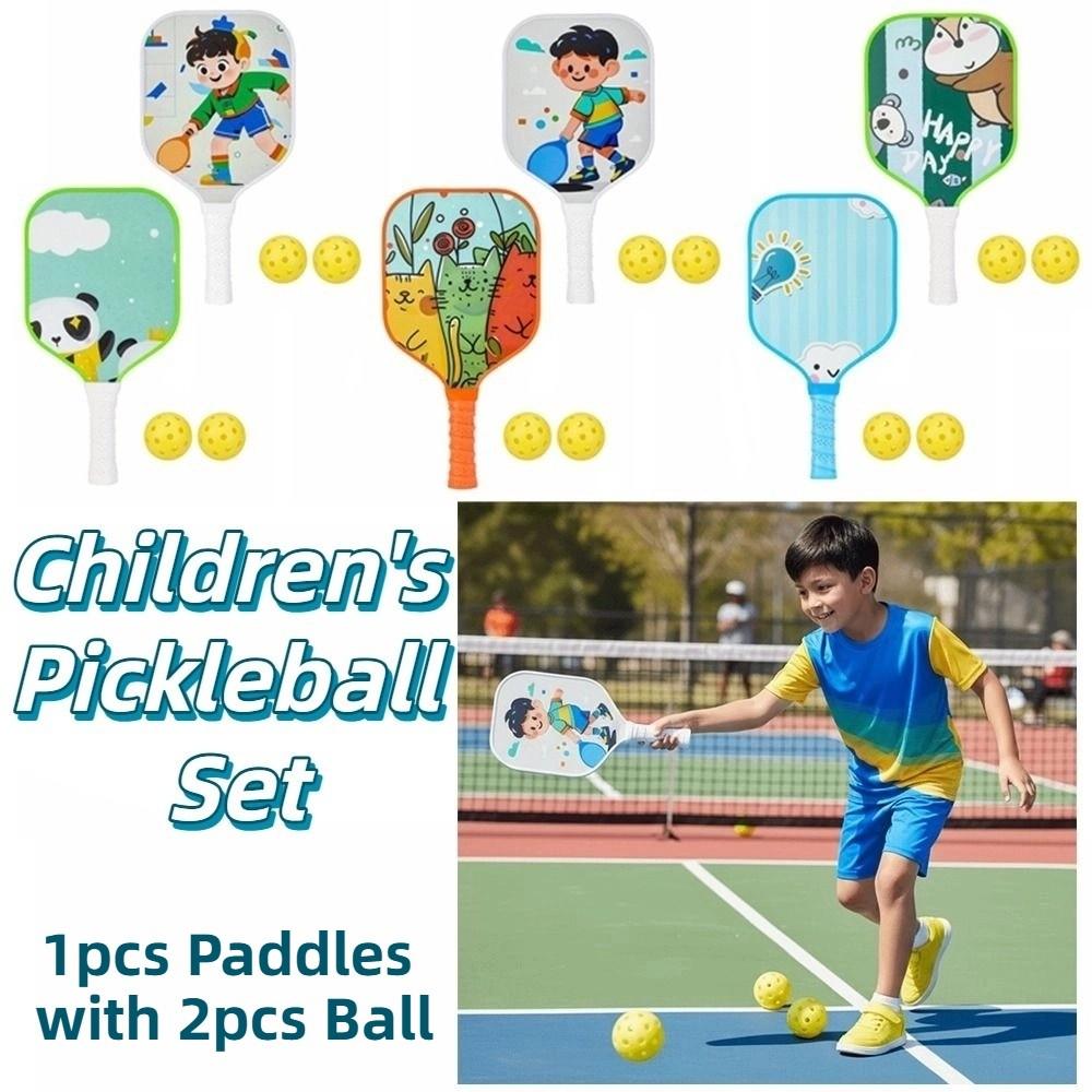 Lightweight Kid's Pickleball Set Colorful Pickleball Paddle Set Pickle Ball Equipment