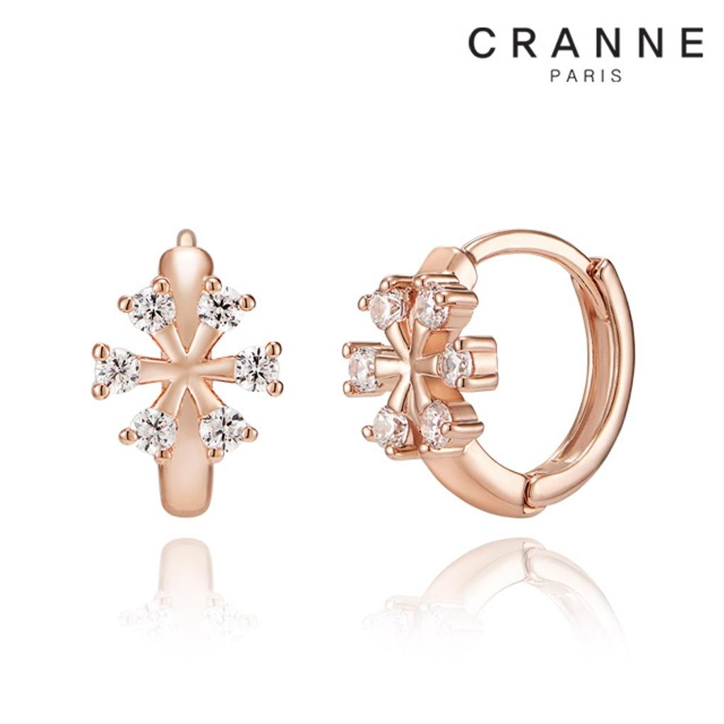 14K Snowflake One-Touch Earrings (Gold Filled) C24EGF105