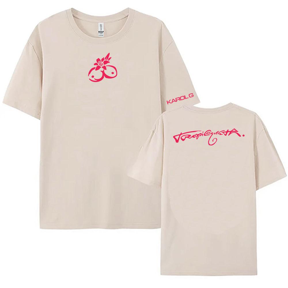 Tropicoqueta Album Print 2026 Tshirt Karol G Singer Graphic Tshirts Short Sleeve Cotton Oneck T Shirt Summer Unisex Unisex Clothes