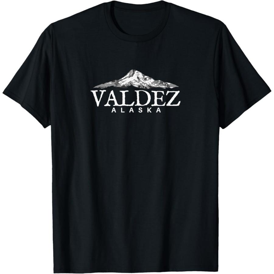 Футболка Valdez Alaska, Футболка с горным городом Аляски