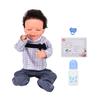 18inch Cute Lifelike Baby Boy Doll Short Hair Washable Vinyl Doll with Feeding Bottle