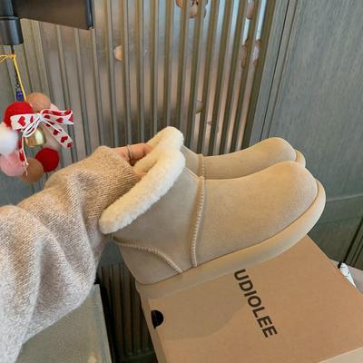 [Фанфна] Уродливые милые большеголовые ретро маленькие картофельные платформы зимние сапоги-дутики женские 2025 зимние бархатные теплые хлопковые туфли