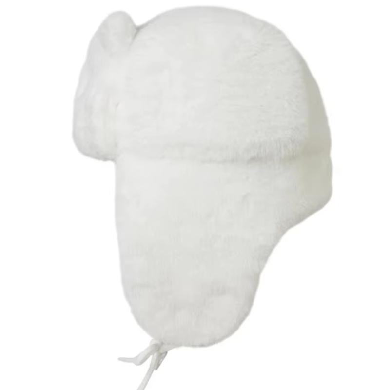 Зимняя теплая плюшевая шапка с изображением медведя белого коричневого цвета