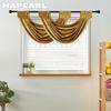 1 шт. NAPEARL золотой роскошный бархатный занавес с кружевной отделкой для декора маленького окна 70x42 см