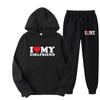Couple Sets I Love My Boyfriend Print Men Hoodies Sweatpants 2PCS Suits Women Tracksuit Sweatshirts and Joggers Lover Sets