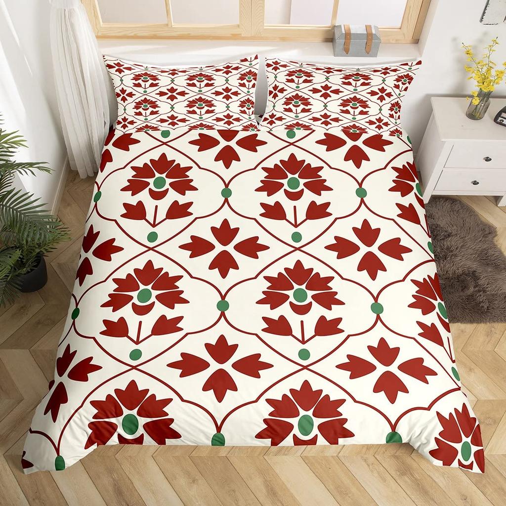 Tribal Ethnic Elephant Duvet Cover Exotic Style Bedding Set Boho Mandala Flower Paisley Quilt Cover Polyester Comforter Cover