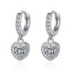 New 925 Sterling Silver Women Earrings Heart -Shaped Pendant Fashion High Quality Zircon A Pair Ear Studs Earring Jewelry Gift