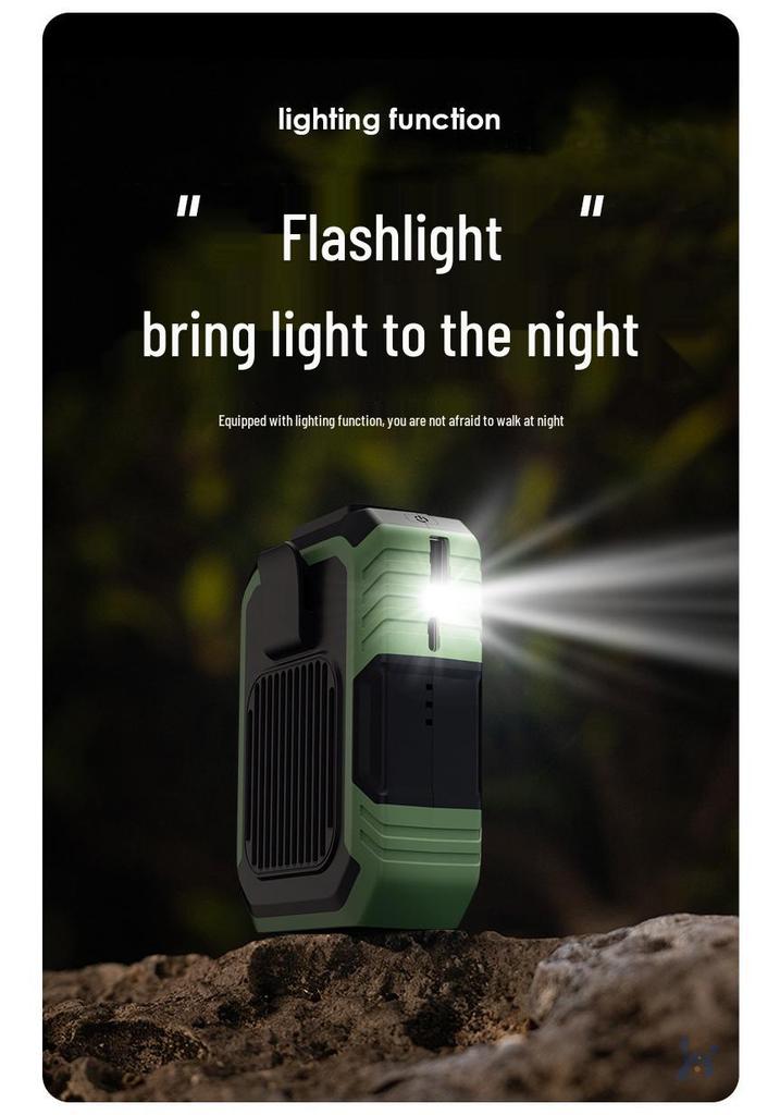 Portable Rechargeable Waist-Hanging Electric Fan: Large Capacity, Strong Wind, Outdoor Cooling