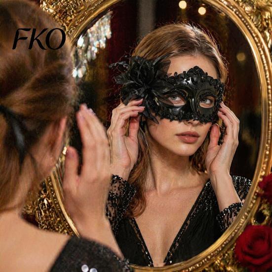 Party Half Mask Face Masquerade for Women, Mesh Flower Rhinestone Venetian Half-face Mask, Costumes Accessory Halloween Carnival Prom Ball Vintage