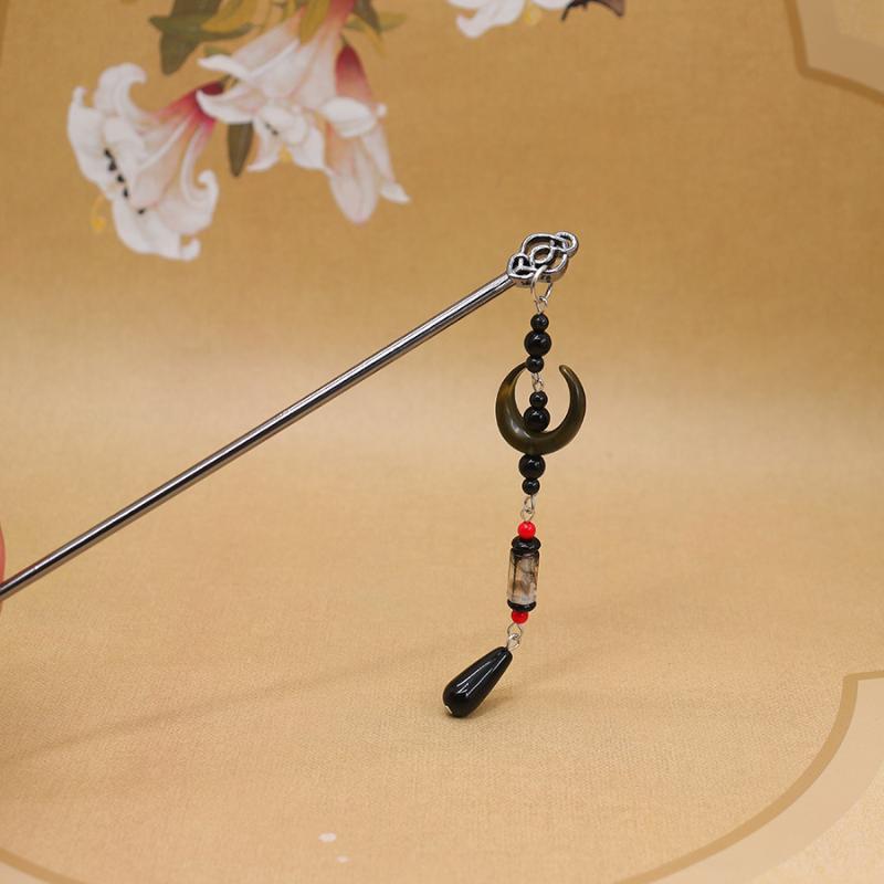 Hanfu Crescent Step Shake Hairpin Hair Accessories Hair Sticks For Buns Chinese Headwear Headdress Gift Alloy