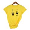 Am Coffee Pm Red Wine Print T Shirts Harajuku Tops Ropa Mujer Fashion Graphic Tees Women