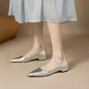 2024 Designer Shallow Mouth Pointed Toe Flat Shoes Women's Comfortable Silver Simple Temperament Soft Sole Shoes Zapatos Mujer