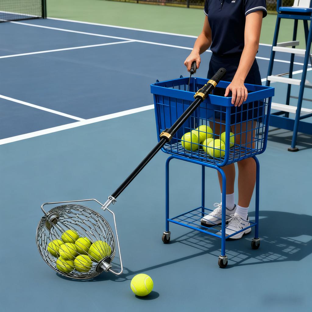 Nut Collector S Size Multi Purpose Rolling Picker with Telescopic Aluminium Alloy Pole for Tennis S Chestnuts