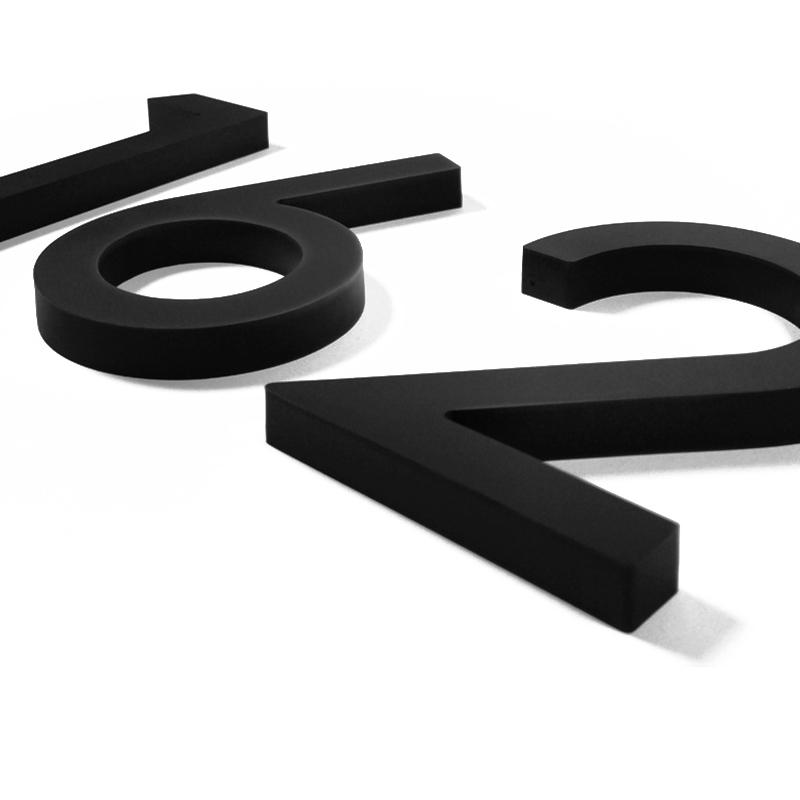 Адрес Большая Современная Дверь Алфавит Плавающий Дом Номер Буквы Знак #0-9 Черные Цифры 125 Мм 5 В Домашнем Уличном