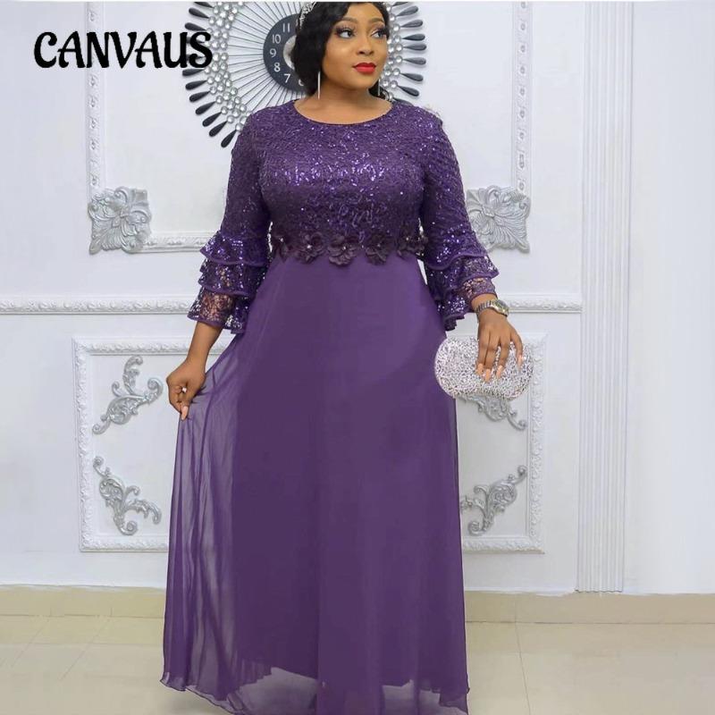 Плюс Размер Женщин Новое Модное Кружевное Шифоновое Платье