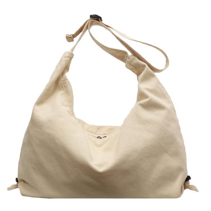Canvas Bags Large Capacity New Style for Girls Solid Color Dumpling Bags One Shoulder Crossbody Bags