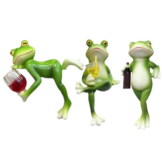 Садовая статуя лягушки, кашпо-обнимашка, пьющая лягушка, край цветочного горшка