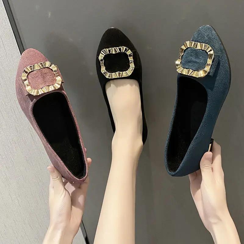 Модные женские балетки на низком каблуке, элегантные слипоны для женщин, черные, стильные, высокого качества, модный социальный бренд класса люкс, для молодых, не для отпуска