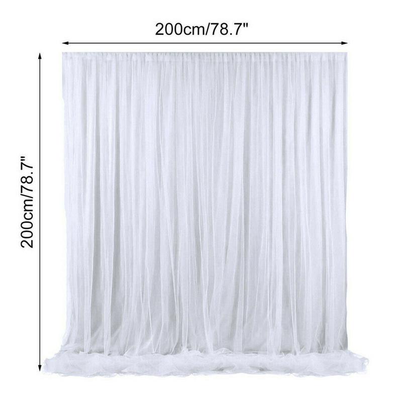 2M Wedding Birthday Baby Shower Party Silk Tulle Backdrop Curtains White/Pink