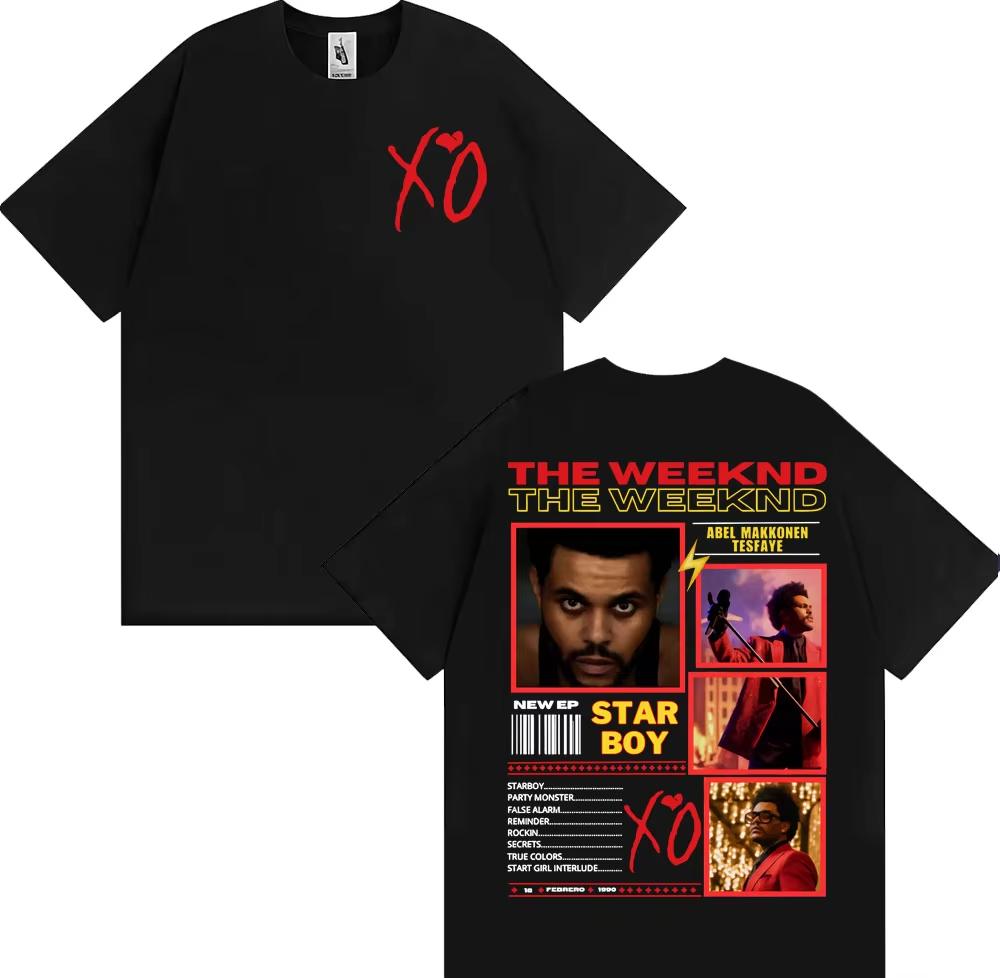 Рэпер The Weeknd Xo Альбом Тур Мода Хип-Хоп Панк Уличный Футболки Повседневная Хлопковая Оверсайз Футболка 2026 Графическая Футболка Унисекс