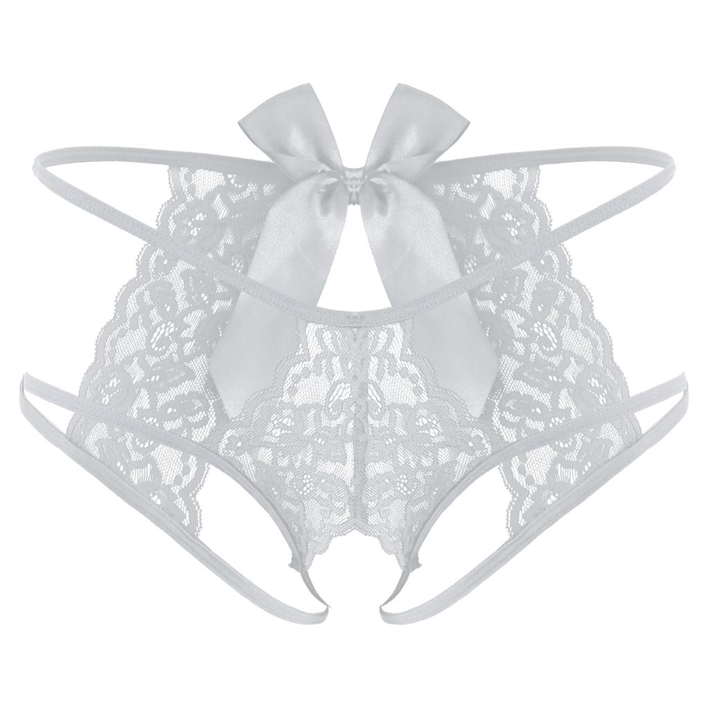 Мужские прозрачные кружевные стринги с завязками на спине, стринги без выреза с бантом, подарок на медовый месяц