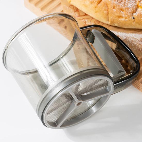 Пластиковый стаканчик, 250 мл, сито для муки, мелкая сетка, простое в использовании, чистое, портативное, многофункциональное, компактный размер, мука