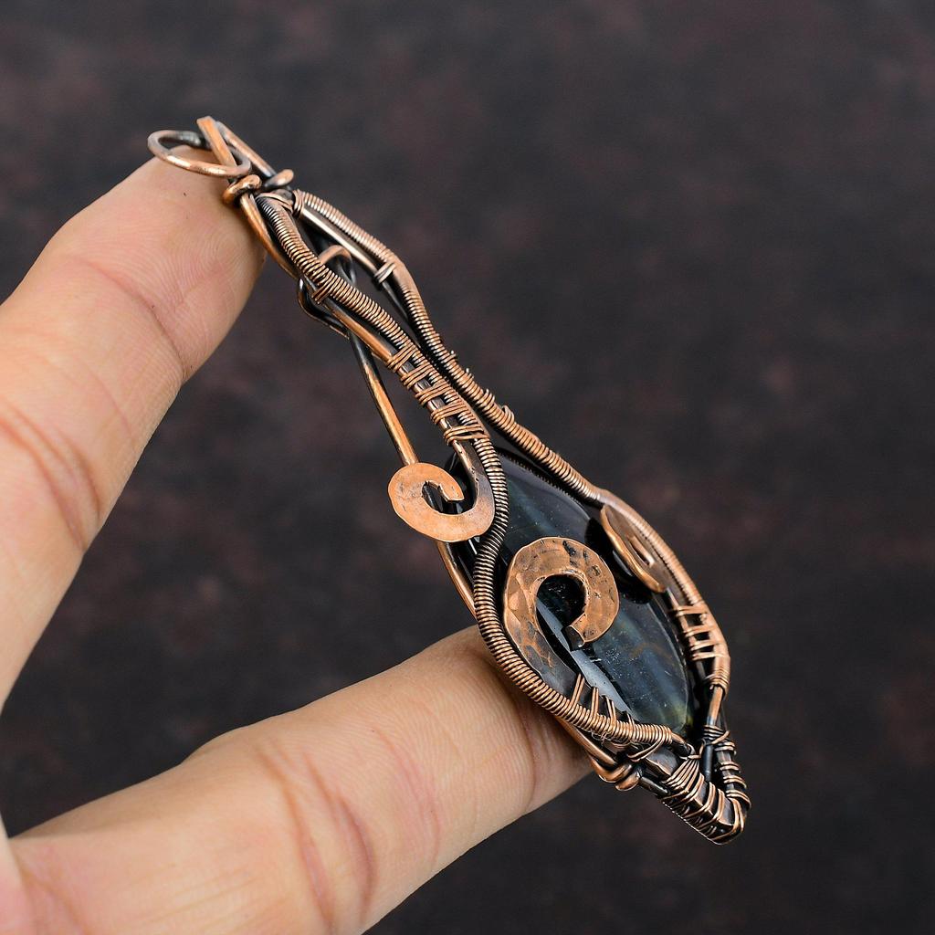 Подвеска из неллита, медная проволока, обернутая ювелирными изделиями, подвеска из натурального драгоценного камня, ювелирные изделия ручной работы, Изящный кулон, медная подвеска из неллита, подарок для мамы