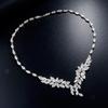ZAKOL Luxury Brilliant Full Zirconia Leaf Flower Necklace for Women Elegant Dubai Nigeria Bridal Wedding Party Zircon