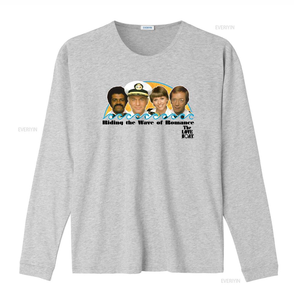 Love Boat Wave Of Romance T Shirt S 2Xl Light Blue Crew Neck vintage Washed graphic Top For Everyday Wear Casual Unisex homme
