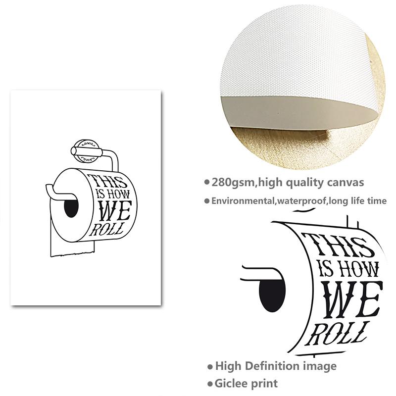 Забавные цитаты для ванной комнаты, настенная живопись на холсте, скандинавские черно-белые постеры, принты для туалета, туалета, юмористические картинки, домашний декор для ванной комнаты