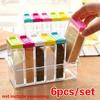 1 Pcs Spice Jar Seasoning Box 6 Pcs/Set Kitchen Spice Storage Bottle Jars Transparent PP Salt Pepper Cumin Powder Box Tool