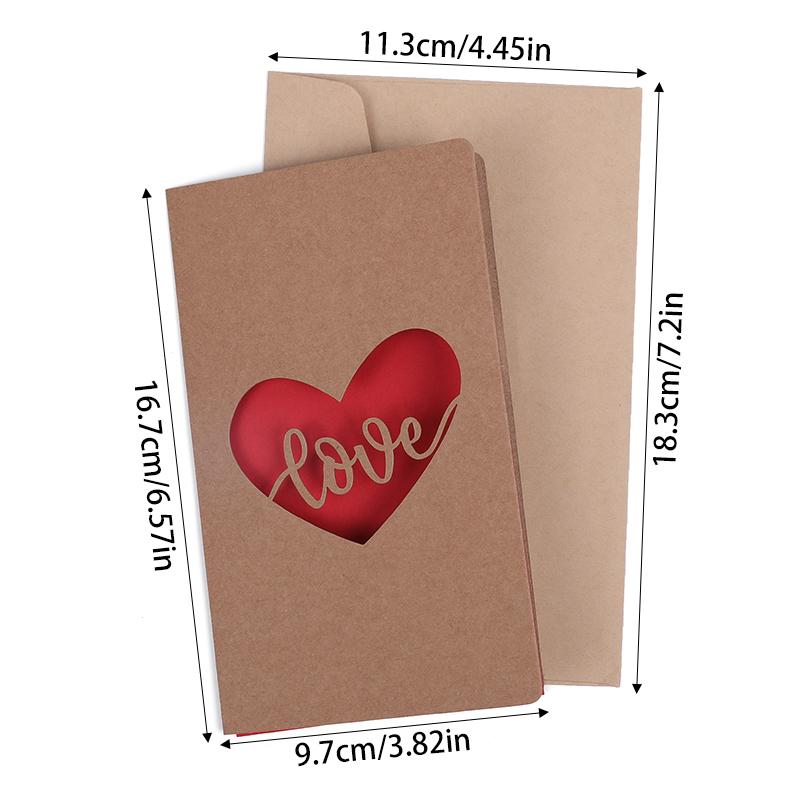 Вырезанные цветы в форме сердца на День святого Валентина Поздравительная открытка на День матери с конвертом Подарочная карта Приглашение на день рождения Принадлежности для свадебных торжеств