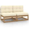 Day and Night - Day and Night Central Garden Sofa 2 Pcs Cushions Solid Pine Wood Cream