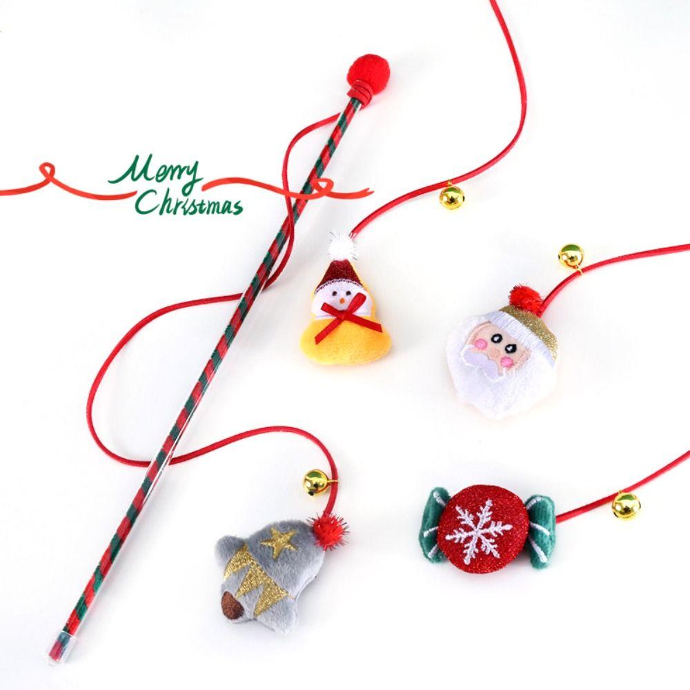 Pet Playing Cute Exercise Funny Cat Tease Toy Christmas Cat Wand Tease Wand Interactive Stick