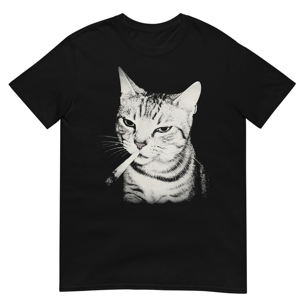 Курящий Кот Котёнок Сигарета Смешной Мем Тупой Мозговая Гниль Футболка