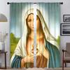 Christian Virgin Mary Home Interior Curtains for Living Room Curtain Halloween Decoration Shades Tulle for Bedroom Partition
