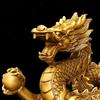 Feng Shui Lucky Copper Dragon Ornaments Wealth Figurine Home Office Desktop Decor