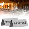 Table Top Sign Stainless Steel Double Sided Versatile Silver Tabletop Card Sign for Party Wedding Hotel