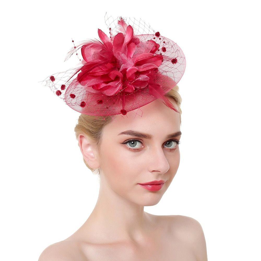 Стильные шапки-волшебники, свадебные цветочные сетчатые повязки на голову, коктейльные головные уборы для чаепития для женщин и девочек