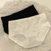 Ice Silk Underwear for Women Seamless Mid Waist Briefs Summer Thin Design Solid Color Breathable Hip Lifting Triangle Panties