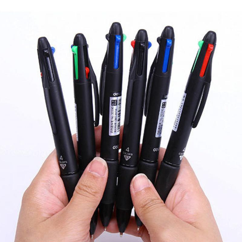 4 шт., многоцветная ручка 4 в 1, креативная шариковая ручка, красочные выдвижные шариковые ручки, многофункциональная ручка для маркера, канцелярские принадлежности