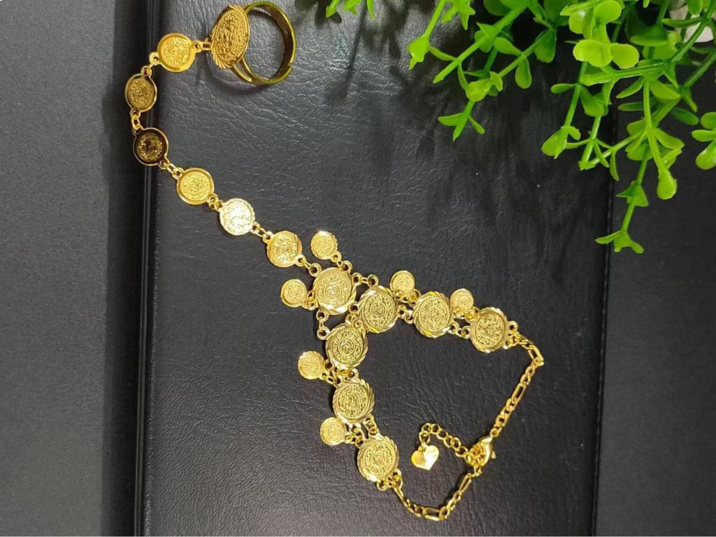 Трендовый европейско-американский браслет-цепочка на руку с кольцом для женщин