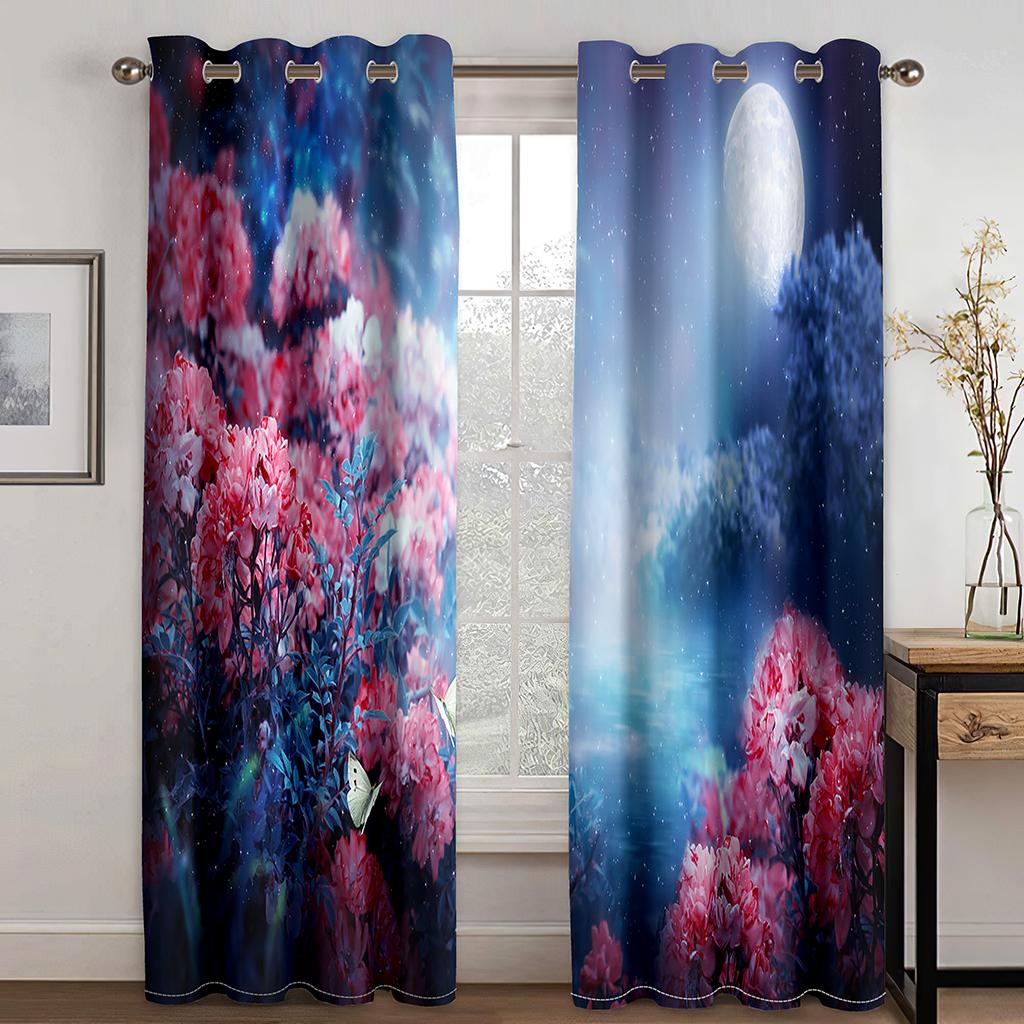 Причудливый пейзаж с рисунком животных 3D цифровая печать занавеска фантазийная сцена уединение слабое затемнение занавеска ткань две части