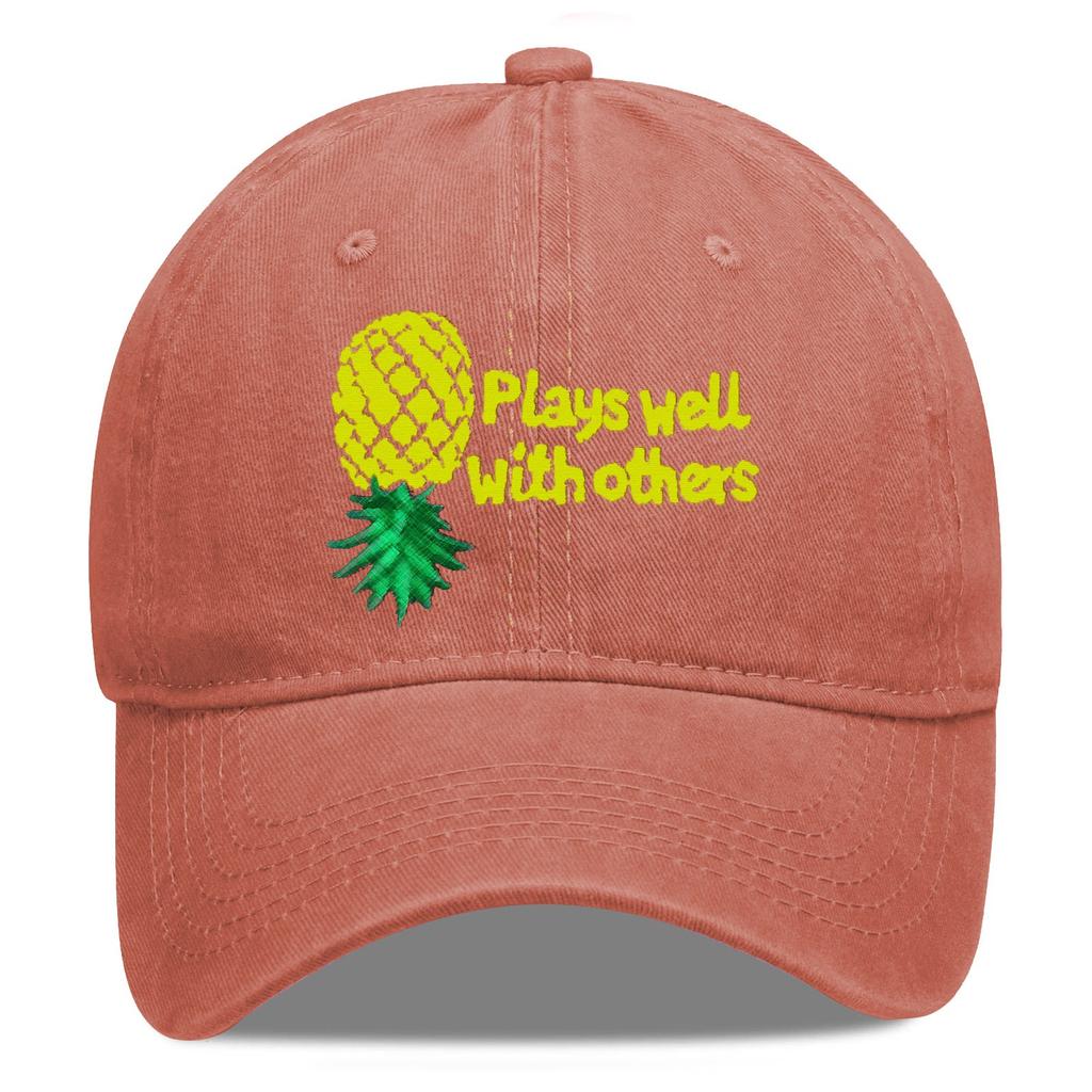 Унисекс повседневная бейсболка одного размера с принтом ананаса, уличная моющаяся шляпа от солнца