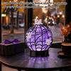 Decorative Halloween Lamp Ghost Glitter Ball Lamp, Glowing Spiderweb Faux Crystal Sphere Light, Light Purple Glow Spider Night for Holiday Party Table