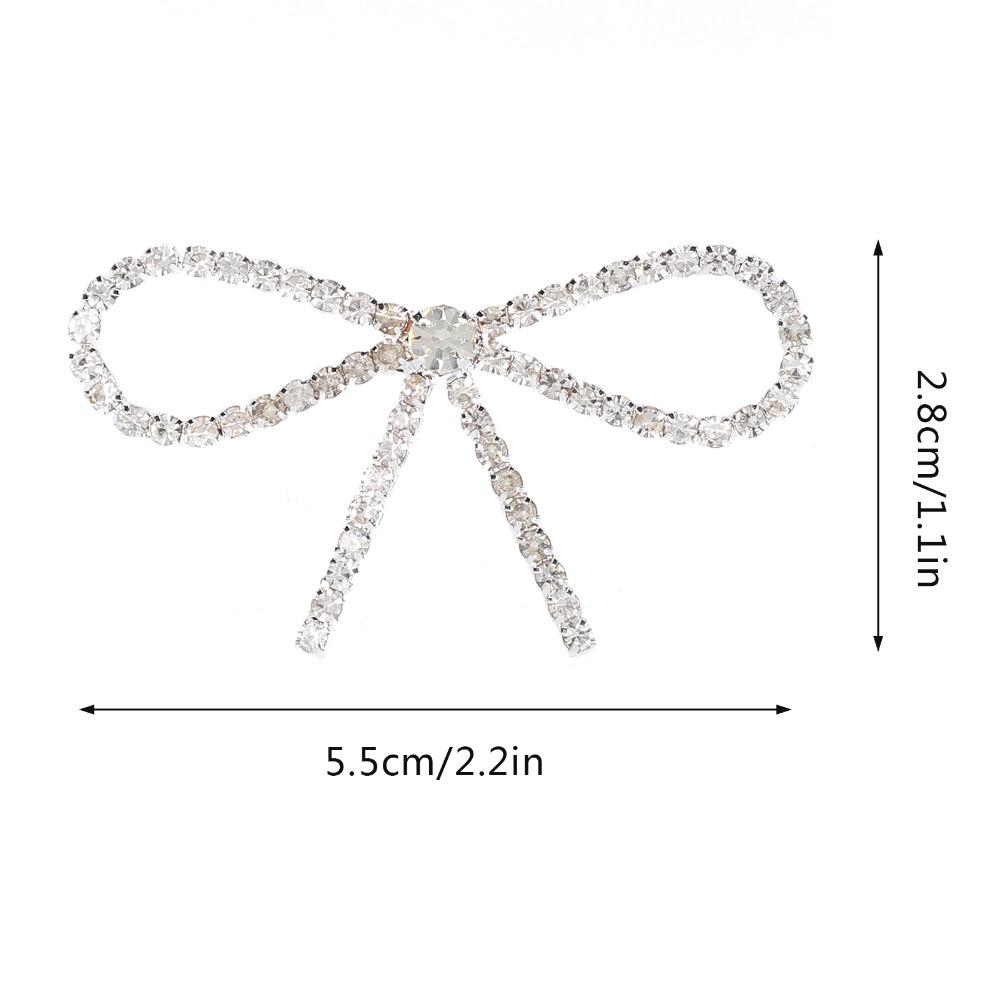 10pcs Sparkly Rhinestone Bow Brooch Pin Vintage Bowknot Claw Chain Pin Rhinestone Brooch  For Women