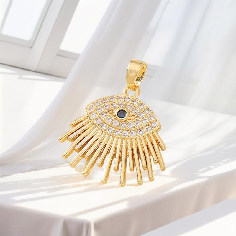 Devil'S Eye Jewelry Chain Pendant Hip Hop Jewelry Copper Gold Plated Zircon Accessories Pendant