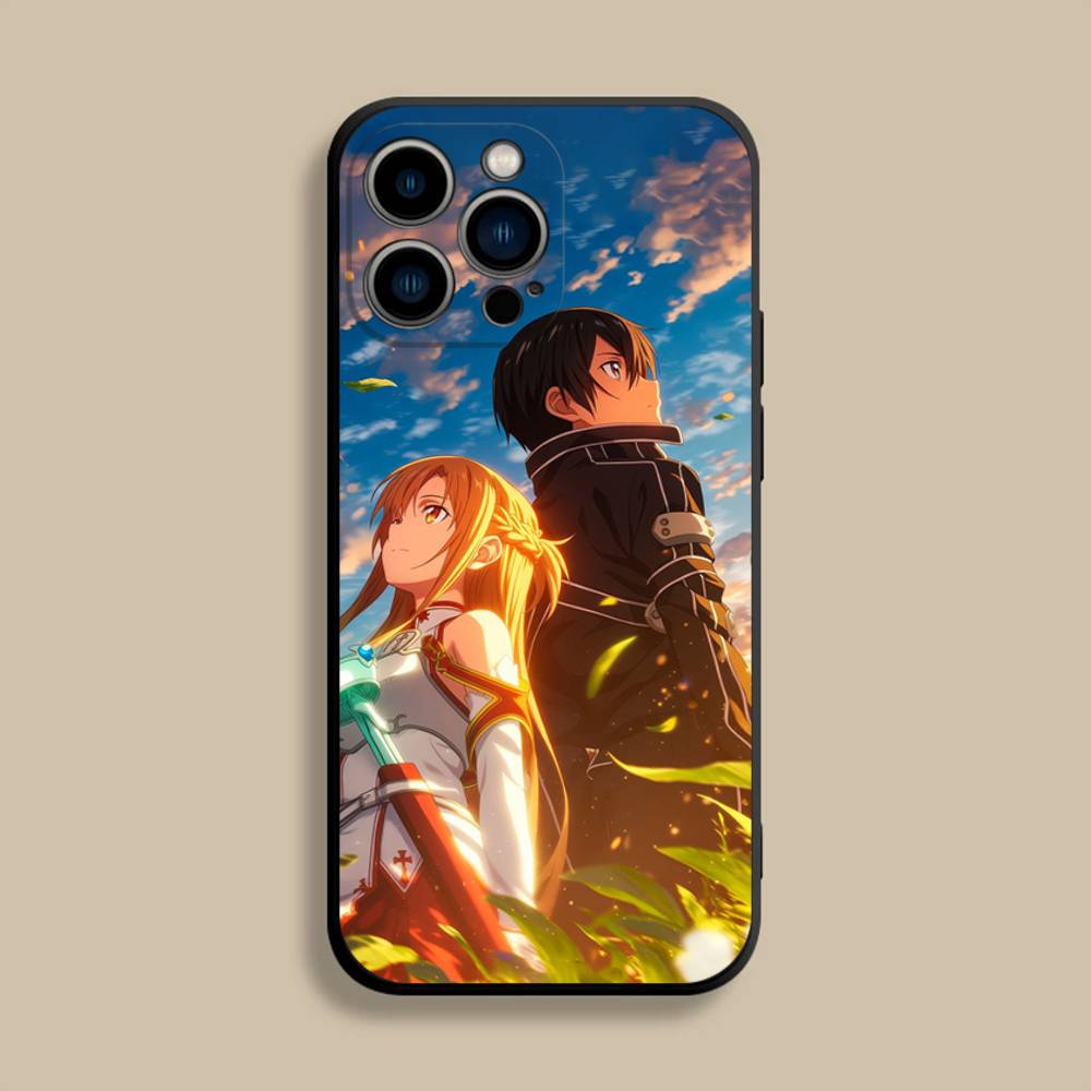 Sword Art Online SAO Kirigaya Phone Case For iPhone 17,16,15,14,13,12,Pro,Max,Plus,E,SE4,Air,Mini Black Soft Cover