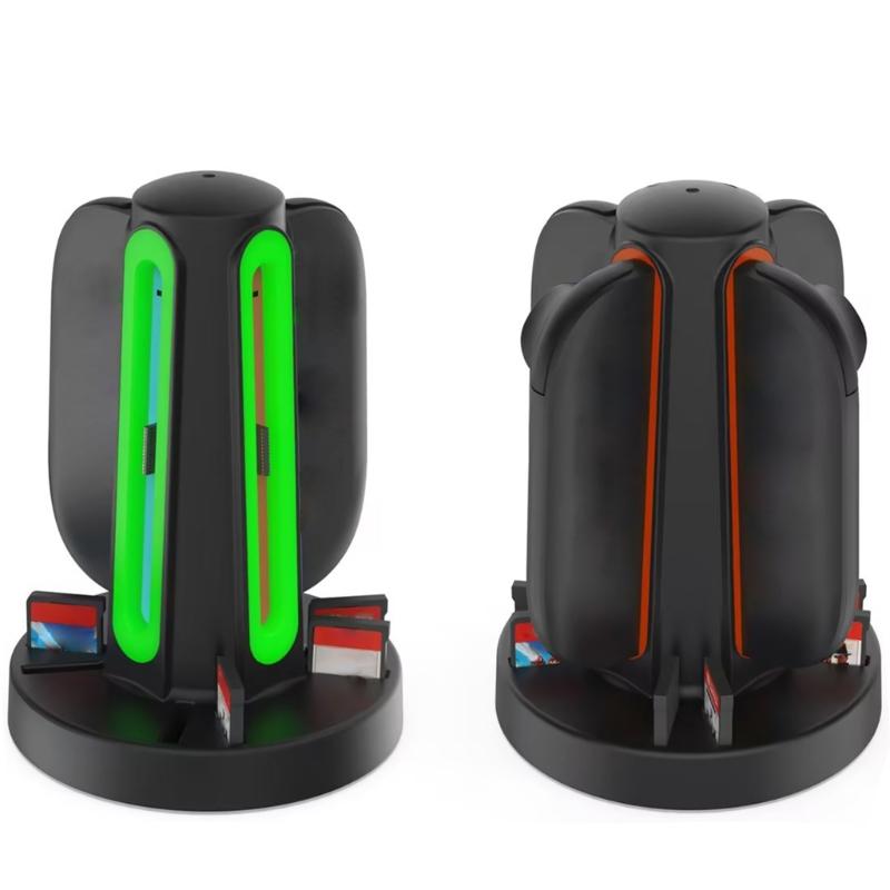 4-портовая зарядная станция для игрового контроллера, кабель USB C Power Delivery, зарядная док-станция, подставка со светодиодной подсветкой