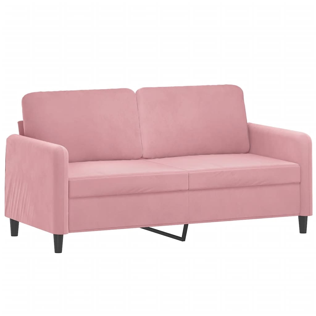 Vidaxl 2-Osobowa Sofa Z Poduszkami, Różowa, 140 Cm, Aksamit